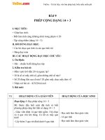 Giáo án Toán 1 chương 3 bài 9: Phép cộng dạng 14+3 