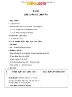 Giáo án Toán 1 chương 3 bài 12: Bài toán có lời văn 