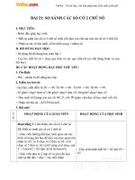 Giáo án Toán 1 chương 3 bài 21: So sánh các số có hai chữ số 