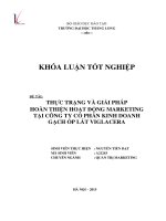 Thực trạng và giải pháp hoàn thiện hoạt động marketing tại công ty cổ phần kinh doanh gạch ốp lát viglacera (Khóa luận tốt nghiệp)
