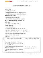 Giáo án Toán 1 chương 3 bài 20: Các số có hai chữ số 