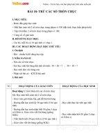 Giáo án Toán 1 chương 3 bài 18: Trừ các số tròn chục 