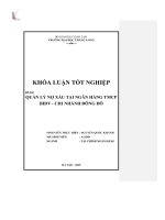 Quản lý nợ xấu tại ngân hàng TMCP BIDV chi nhánh Đông Đô (Khóa luận tốt nghiệp)