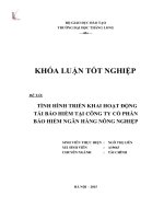 Tình hình triển khai hoạt động tái bảo hiểm tại công ty cổ phần bảo hiểm ngân hàng nông nghiệp (Khóa luận tốt nghiệp)