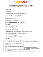 Giáo án Toán 1 chương 2 bài 3: Phép cộng trong phạm vi 4 