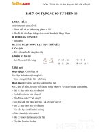 Giáo án Toán 1 chương 4 bài 7: Ôn tập các số đến 10 