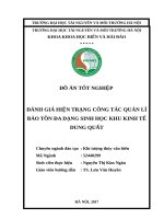 ĐÁNH GIÁ HIỆN TRẠNG CÔNG TÁC QUẢN LÍ BẢO TỒN ĐA DẠNG SINH HỌC KHU KINH TẾ DUNG QUẤT
