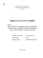 Thực trạng và giải pháp nâng cao hiệu quả sử dụng vốn lưu động tại công ty cổ phần đầu tư phát triển và xây lắp thủ đô (Khóa luận tốt nghiệp)