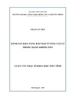 Đánh giá khả năng bảo mật ở tầng vật lý trong mạng không dây 