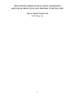 MỘT SỐ KINH NGHIỆM SỬ DỤNG MAPLE, GEOMETER’S SKETCHPAD TRONG GIẢNG DẠY HÌNH HỌC Ở TRƯỜNG CĐSP
