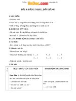 Giáo án Toán 1 Chương 1 bài 9: Bằng nhau  Dấu bằng 