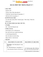 Giáo án Toán 1 chương 2 bài 10: Phép trừ trong phạm vi 7 