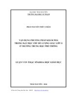 Vận dụng phương pháp khám phá trong dạy học chủ đề lượng giác lớp 11 ở trường trung học phổ thông 