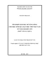 TÍCH HỢP GIÁO DỤC KĨ NĂNG SỐNG  CHO HỌC SINH QUA DẠY HỌC THƠ VIỆT NAM TỪ NĂM 1945 ĐẾN 1975 (NGỮ VĂN 12, TẬP 1)