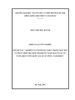 NGHIÊN CỨU ĐÁNH GIÁ THỰC TRẠNG BảO TỒN VÀ PHÁT TRIỂN HỆ SINH THÁI RỪNG NGẬP MẶN Ở CÁC XÃ VÙNG ĐỆM VƯỜN QUỐC GIA XUÂN THỦY NAM ĐịNH