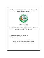 THÀNH LẬP BẢN ĐỒ ĐỊA CHÍNH TỶ LỆ 1: 1 000 XÃ XUÂN QUANG, HUYỆN TAM NÔNG, TỈNH PHÚ THỌ