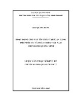 Hoạt động cho vay tín chấp tại Ngân hàng TMCP đầu tư và phát triển Việt Nam - Chi nhánh Quảng Ninh