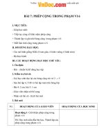 Giáo án Toán 1 chương 2 bài 7: Phép cộng trong phạm vi 6 