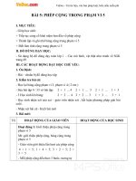 Giáo án Toán 1 chương 2 bài 5: Phép cộng trong phạm vi 5 