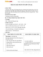 Giáo án Toán 1 chương 3 bài 23: Giải toán có lời văn (tiếp theo) 