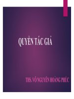BÀI GIẢNG PHÁP LUẬT VỀ QUYỀN TÁC GIẢ QUYỀN TÁC GIẢ