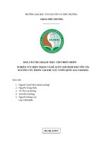 NGHIÊN CỨU HIỆN TRẠNG VÀ ĐỀ XUẤT GIẢI PHÁP BẢO TỒN TÀI NGUYÊN CÂY THUỐC TẠI KHU VỰC VƯỜN QUỐC GIA TAM ĐẢO