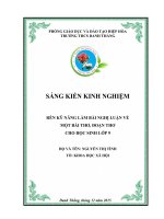 Sáng kiến kinh nghiệm: Cách làm bài nghị luận về một bài thơ, đoạn thơ