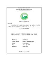 Nghiên cứu ảnh hưởng cuả vị trí trên cây đến tính chất vật lý cây Luồng (Dendrocalamus baratus hsuch et D.Z.LI) tuổi 4