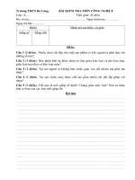 Đề kiểm tra và đáp án Công nghệ 8 lần 2