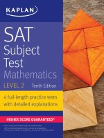 KAPLAN SAT SUBJECT TEST MATHEMATICS LEVEL 2 TENTH EDITION