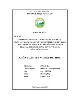 Đánh giá khả năng tích lũy các bon phần trên mặt đất của một số trạng thái rừng tự nhiên tại xã thần sa, thuộc khu bảo tồn thiên nhiên thần sa   phượng hoàng   huyện võ nhai   tỉnh thái 