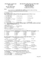 DE THI THU VAO 10 (2016-2017) anh văn có phần nghe