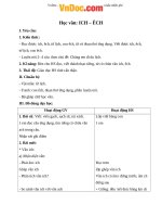 Giáo án Tiếng Việt 1 bài 82: ich êch 