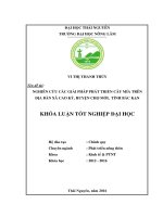 Nghiên cứu các giải pháp phát triển cây mía trên địa bàn xã cao kỳ   huyện chợ mới   tỉnh bắc kạn 