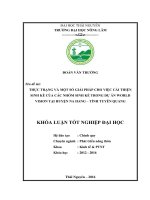 Thực trạng và một số giải pháp cho việc cải thiện sinh kế của các nhóm sinh kế trong dự án world vision tại huyện na hang – tỉnh tuyên quang 
