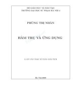 LUẬN VĂN THẠC SĨ TOÁN GIẢI TÍCH HÀM TRỤ VÀ ỨNG DỤNG