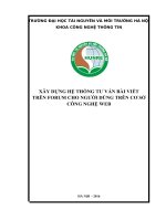 XÂY DỰNG HỆ THỐNG TƯ VẤN BÀI VIẾT  TRÊN FORUM CHO NGƯỜI DÙNG TRÊN CƠ SỞ CÔNG NGHỆ WEB
