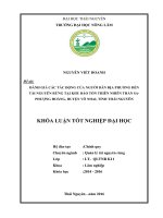 Đánh giá các tác động của người dân địa phương đến tài nguyên rừng tại Khu bảo tồn thiên nhiên Thần Sa  Phượng Hoàng  huyện Võ Nhai  tỉnh Thái Nguyên