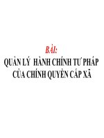 Giáo trình Trung cấp chính trị - Hành chính - BÀI GIẢNG HỌC PHẦN III.2. QUẢN LÝ  HÀNH CHÍNH TƯ PHÁP CỦA CHÍNH QUYỀN CẤP XÃ