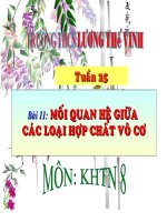 Mô hình trường học mới (VNEN). KHTN 8. Bai 11 moi quan he giua cac loai hop chat vo co