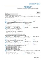 Đề dự đoán THPTQG môn hóa học năm 2017  đề số 1 (có lời giải)
