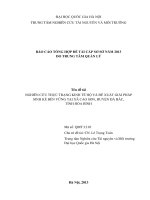 NGHIÊN CỨU THỰC TRẠNG KINH TẾ HỘ VÀ ĐỀ XUẤT GIẢI PHÁP SINH KẾ BỀN VỮNG TẠI XÃ CAO SƠN, HUYỆN ĐÀ BẮC, TỈNH HÒA BÌNH