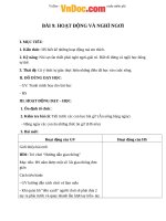 Giáo án Tự nhiên xã hội 1 bài 9: Hoạt động và nghỉ ngơi 