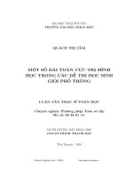 Một số bài toán cực trị hình học trong các đề thi học sinh giỏi phổ thông (LV thạc sĩ)