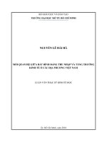 Mối quan hệ giữa bất bình đẳng thu nhập và tăng trưởng kinh tế ở các địa phương việt nam 
