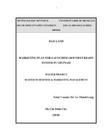 Marketing plan for launching roundup ready system in vietnam  master project in business and marketing management 