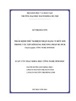 Thẩm định thử nghiệm nhận dạng vi rút sởi trong vắc xin sởi bằng phương pháp RT PCR 