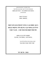 Một số giải pháp nâng cao hiệu quả hoạt động tín dụng tại NHNoPTNT việt nam   chi nhánh hiệp phước 