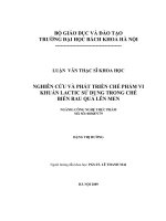 Nghiên cứu và phát triển chế phẩm vi khuẩn lactic sử dụng trong chế biến rau quả lên men 