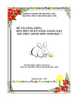rèn một số kỹ năng thực hành môn sinh học cấp thcs 2016